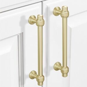 10 Pack 5inch Brushed Brass Kitchen Cabinet Pulls Gold Drawer Hardware NEW